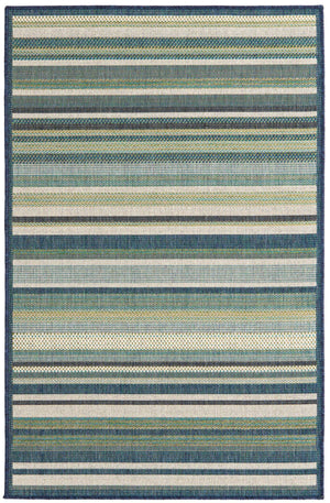 Blue 3' 11 x 5' 11 Baja Outdoor Rectangle Area Rug Weather Resistant for Patio, Deck, Terrace, Balcony, Porch 100% Polypropylene Modern Outside Decor for Sale at Rug Engine