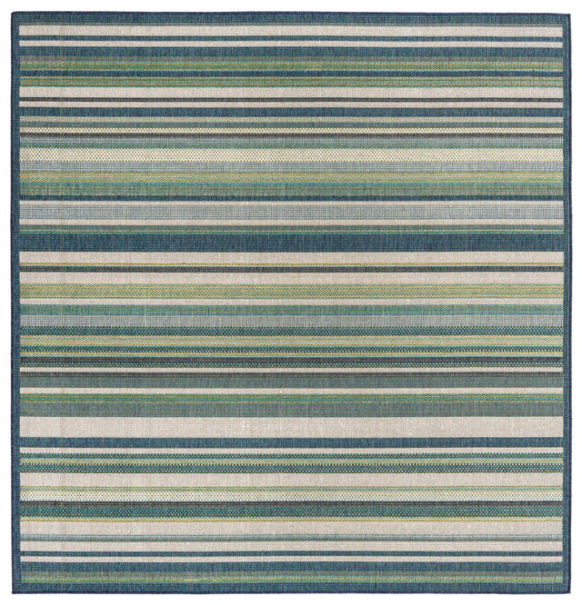 Blue 7' 10 x 7' 10 Baja Outdoor Square Area Rug Weather Resistant for Patio, Deck, Terrace, Balcony, Porch 100% Polypropylene Modern Outside Decor for Sale at Rug Engine