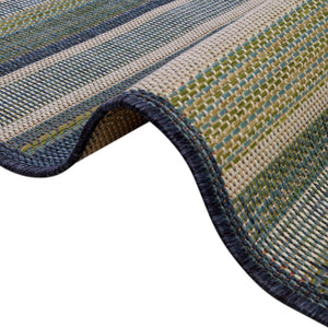 Blue 7' 10 x 7' 10 Baja Outdoor Square Area Rug Weather Resistant for Patio, Deck, Terrace, Balcony, Porch 100% Polypropylene Modern Outside Decor for Sale at Rug Engine