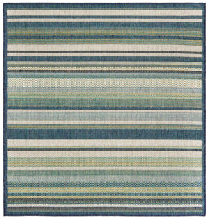 Blue 5' 3 x 5' 3 Baja Outdoor Square Area Rug Weather Resistant for Patio, Deck, Terrace, Balcony, Porch 100% Polypropylene Modern Outside Decor for Sale at Rug Engine