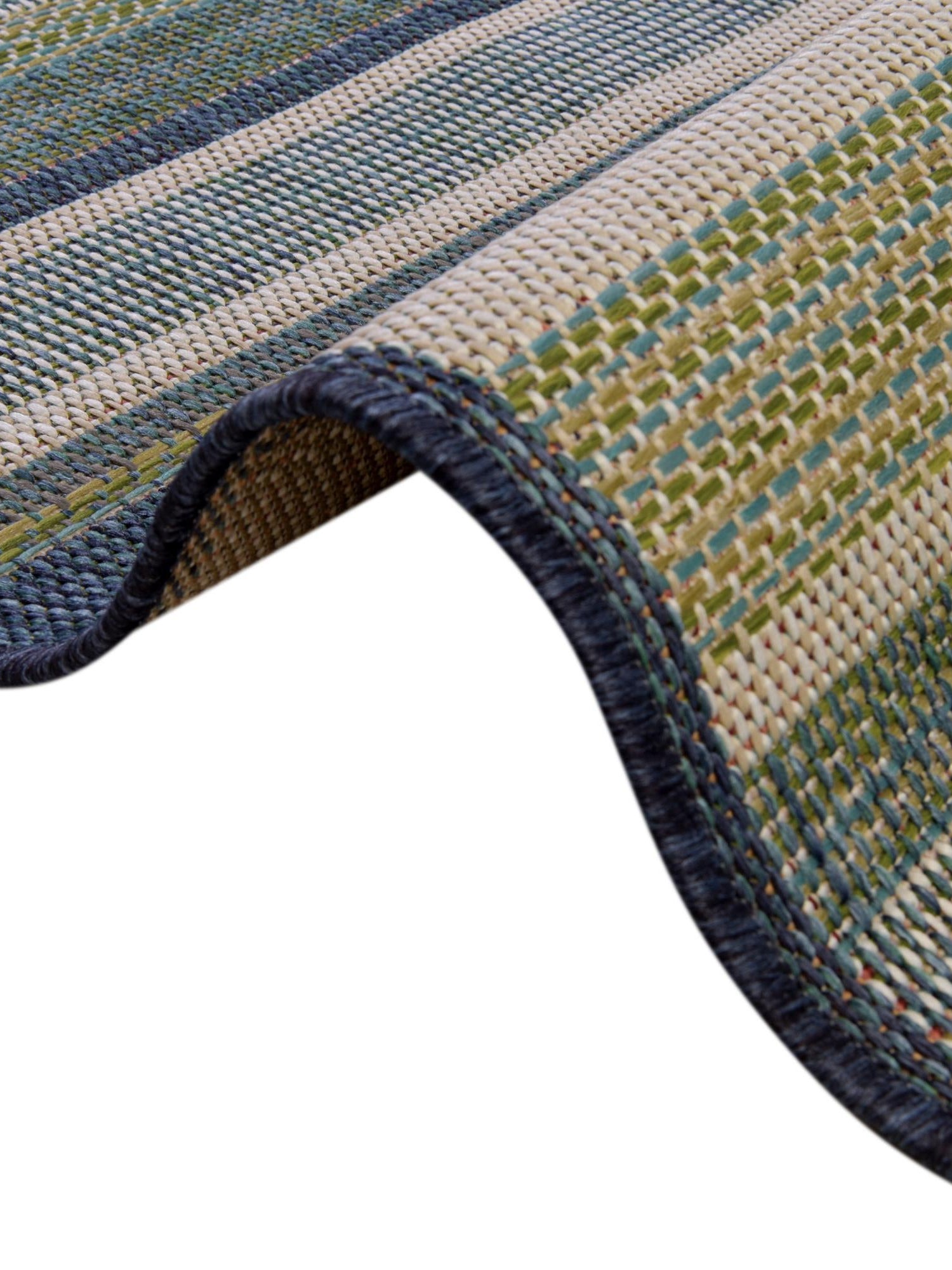 Blue 3' 3 x 3' 3 Baja Outdoor Round Area Rug Weather Resistant for Patio, Deck, Terrace, Balcony, Porch 100% Polypropylene Modern Outside Decor for Sale at Rug Engine