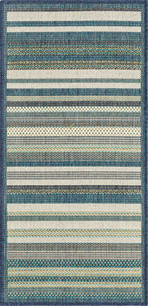 Blue 2' x 4' Baja Outdoor Runner Rug