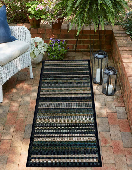 Blue 2' x 4' Baja Outdoor Runner Rug