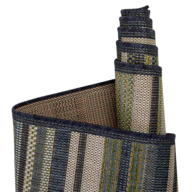 Blue 2' x 4' Baja Outdoor Runner Rug