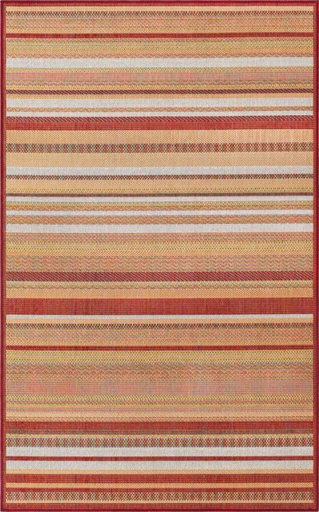 Burgundy 5' 3 x 8' Baja Outdoor Rectangle Rug