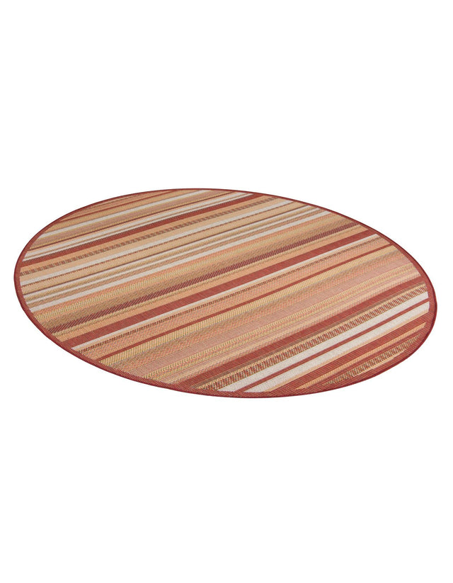 Burgundy 7' 10 x 7' 10 Baja Outdoor Round Area Rug Weather Resistant for Patio, Deck, Terrace, Balcony, Porch 100% Polypropylene Modern Outside Decor for Sale at Rug Engine