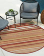 Burgundy 5' 3 x 5' 3 Baja Outdoor Round Area Rug Weather Resistant for Patio, Deck, Terrace, Balcony, Porch 100% Polypropylene Modern Outside Decor for Sale at Rug Engine