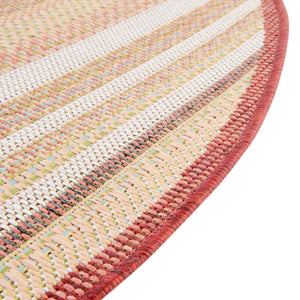 Burgundy 7' 10 x 7' 10 Baja Outdoor Round Area Rug Weather Resistant for Patio, Deck, Terrace, Balcony, Porch 100% Polypropylene Modern Outside Decor for Sale at Rug Engine