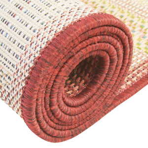 Burgundy 7' 10 x 7' 10 Baja Outdoor Round Area Rug Weather Resistant for Patio, Deck, Terrace, Balcony, Porch 100% Polypropylene Modern Outside Decor for Sale at Rug Engine