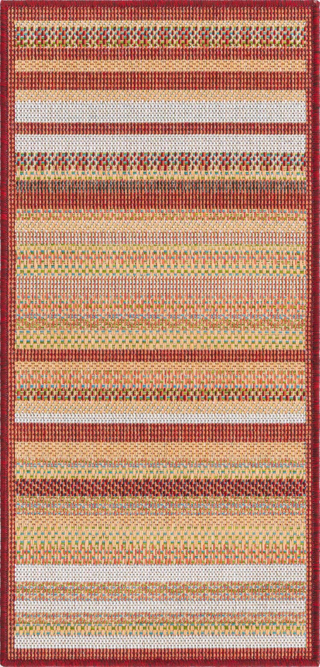Burgundy 2' x 3' 11 Baja Outdoor Runner Area Rug Weather Resistant for Patio, Deck, Terrace, Balcony, Porch 100% Polypropylene Modern Outside Decor for Sale at Rug Engine