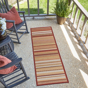 Burgundy 2' x 5' 11 Baja Outdoor Runner Area Rug Weather Resistant for Patio, Deck, Terrace, Balcony, Porch 100% Polypropylene Modern Outside Decor for Sale at Rug Engine