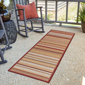 Burgundy 2' x 5' 11 Baja Outdoor Runner Area Rug Weather Resistant for Patio, Deck, Terrace, Balcony, Porch 100% Polypropylene Modern Outside Decor for Sale at Rug Engine