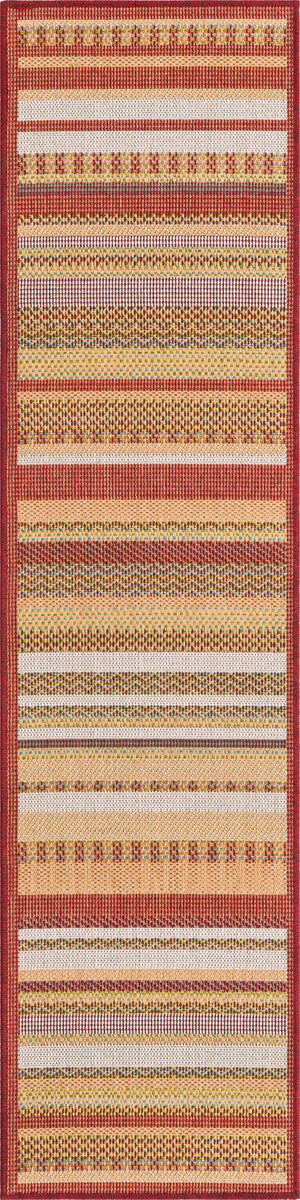 Burgundy 2' x 7' 10 Baja Outdoor Runner Area Rug Weather Resistant for Patio, Deck, Terrace, Balcony, Porch 100% Polypropylene Modern Outside Decor for Sale at Rug Engine
