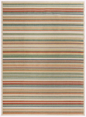 Multicolor 9' x 12' Baja Outdoor Rectangle Area Rug Weather Resistant for Patio, Deck, Terrace, Balcony, Porch 100% Polypropylene Modern Outside Decor for Sale at Rug Engine