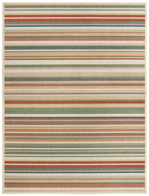 Multicolor 7' 10 x 10' Baja Outdoor Rectangle Area Rug Weather Resistant for Patio, Deck, Terrace, Balcony, Porch 100% Polypropylene Modern Outside Decor for Sale at Rug Engine