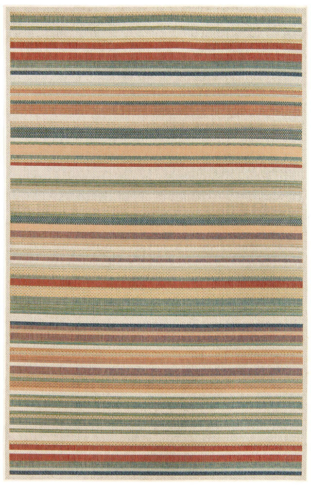Multicolor 6' x 9' Baja Outdoor Rectangle Area Rug Weather Resistant for Patio, Deck, Terrace, Balcony, Porch 100% Polypropylene Modern Outside Decor for Sale at Rug Engine