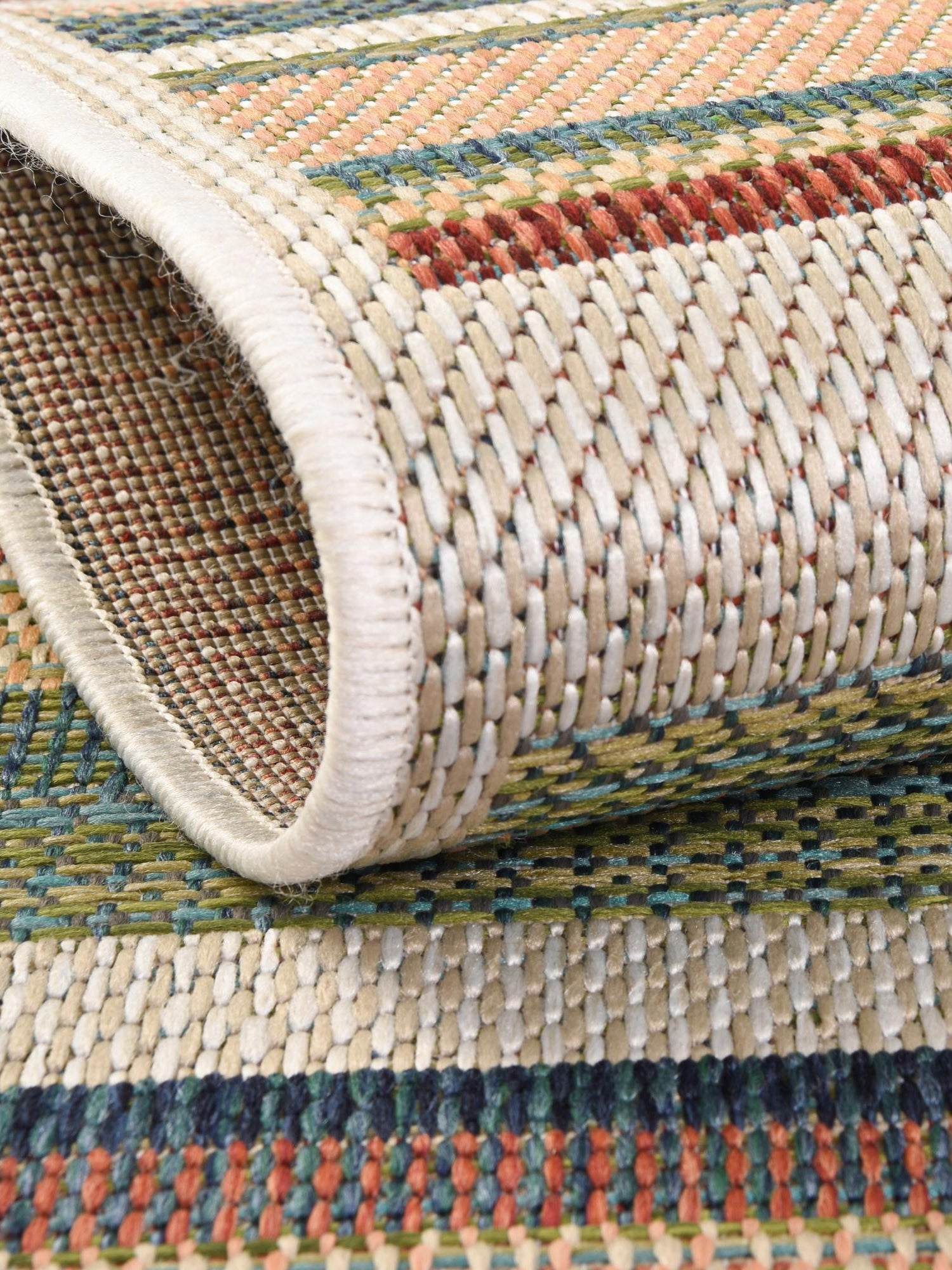 Multicolor 5' 3 x 7' 7 Baja Outdoor Rectangle Area Rug Weather Resistant for Patio, Deck, Terrace, Balcony, Porch 100% Polypropylene Modern Outside Decor for Sale at Rug Engine