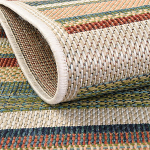 Multicolor 5' 3 x 7' 7 Baja Outdoor Rectangle Area Rug Weather Resistant for Patio, Deck, Terrace, Balcony, Porch 100% Polypropylene Modern Outside Decor for Sale at Rug Engine