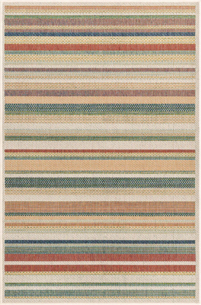 Multicolor 3' 11 x 5' 11 Baja Outdoor Rectangle Area Rug Weather Resistant for Patio, Deck, Terrace, Balcony, Porch 100% Polypropylene Modern Outside Decor for Sale at Rug Engine