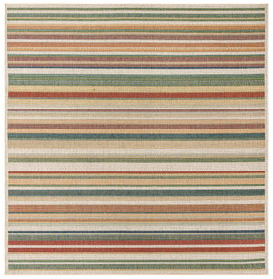 Multicolor 7' 10 x 7' 10 Baja Outdoor Square Area Rug Weather Resistant for Patio, Deck, Terrace, Balcony, Porch 100% Polypropylene Modern Outside Decor for Sale at Rug Engine