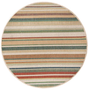Multicolor 5' 3 x 5' 3 Baja Outdoor Round Area Rug Weather Resistant for Patio, Deck, Terrace, Balcony, Porch 100% Polypropylene Modern Outside Decor for Sale at Rug Engine