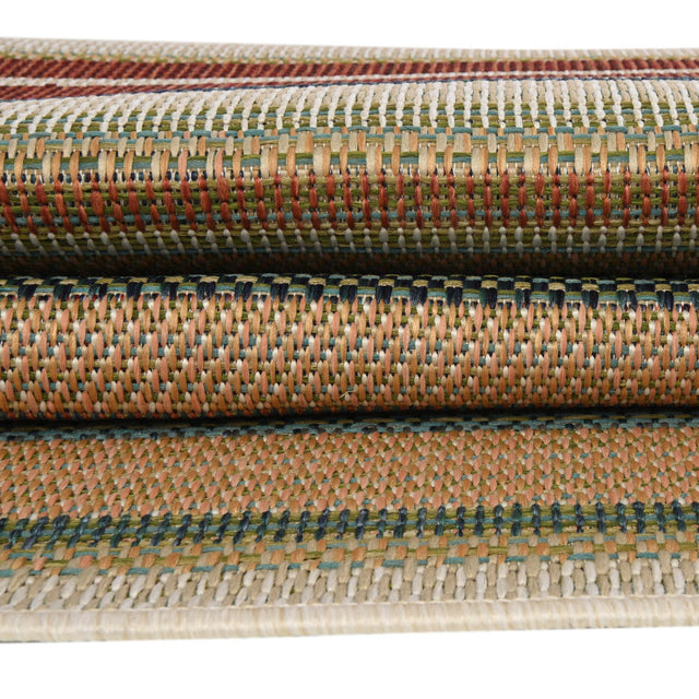 Multicolor 2' x 3' 11 Baja Outdoor Runner Area Rug Weather Resistant for Patio, Deck, Terrace, Balcony, Porch 100% Polypropylene Modern Outside Decor for Sale at Rug Engine