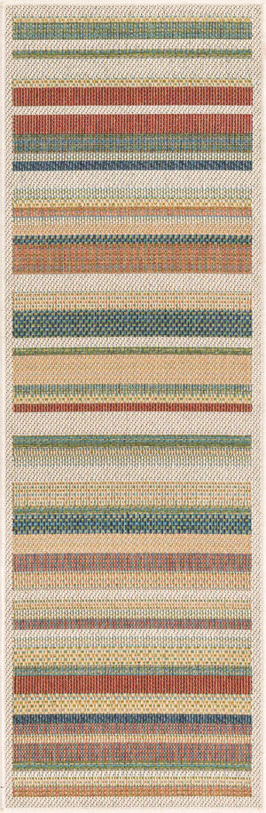 Multicolor 2' x 6' Baja Outdoor Runner Rug