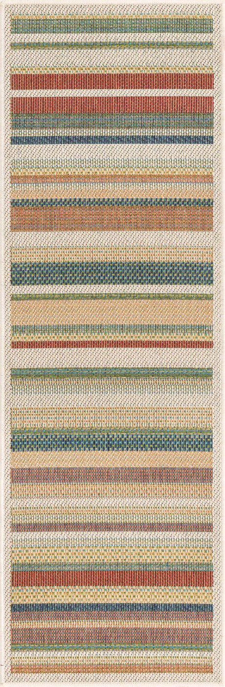 Multicolor 2' x 6' Baja Outdoor Runner Rug