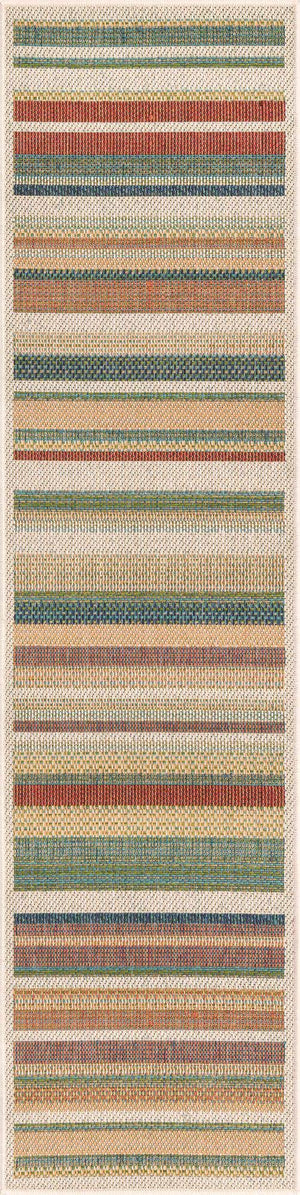 Multicolor 2' x 7' 10 Baja Outdoor Runner Area Rug Weather Resistant for Patio, Deck, Terrace, Balcony, Porch 100% Polypropylene Modern Outside Decor for Sale at Rug Engine