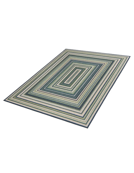 Blue 7' 10 x 10' Baja Outdoor Rectangle Area Rug Weather Resistant for Patio, Deck, Terrace, Balcony, Porch 100% Polypropylene Modern Outside Decor for Sale at Rug Engine
