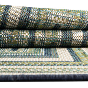 Blue 7' 10 x 10' Baja Outdoor Rectangle Area Rug Weather Resistant for Patio, Deck, Terrace, Balcony, Porch 100% Polypropylene Modern Outside Decor for Sale at Rug Engine