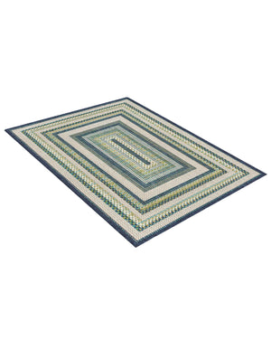 Blue 2' x 2' 11 Baja Outdoor Rectangle Area Rug Weather Resistant for Patio, Deck, Terrace, Balcony, Porch 100% Polypropylene Modern Outside Decor for Sale at Rug Engine