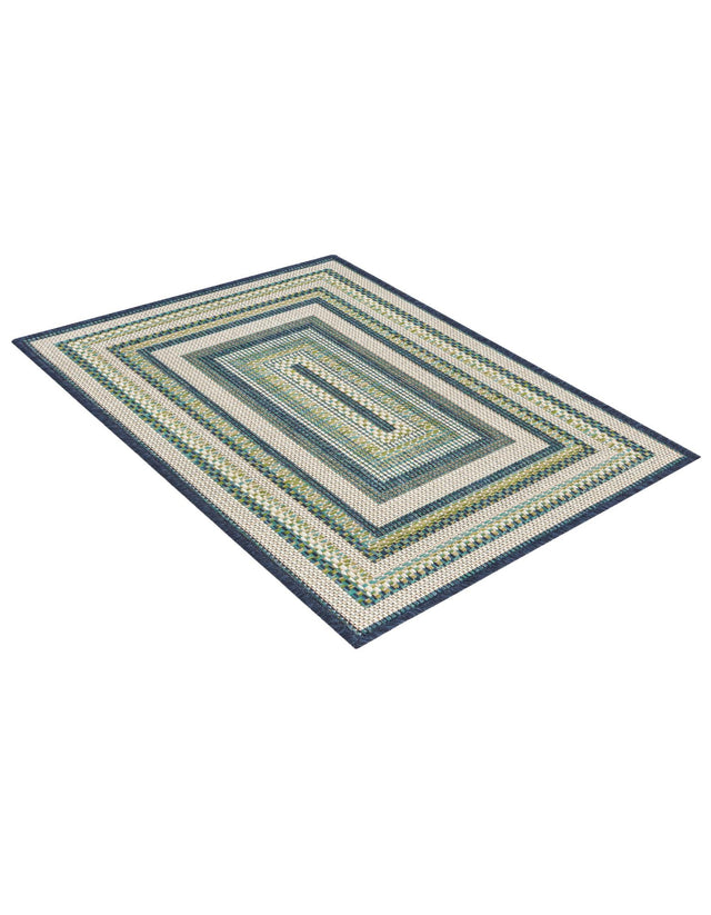 Blue 2' x 2' 11 Baja Outdoor Rectangle Area Rug Weather Resistant for Patio, Deck, Terrace, Balcony, Porch 100% Polypropylene Modern Outside Decor for Sale at Rug Engine
