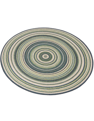 Blue 7' 10 x 7' 10 Baja Outdoor Round Area Rug Weather Resistant for Patio, Deck, Terrace, Balcony, Porch 100% Polypropylene Modern Outside Decor for Sale at Rug Engine