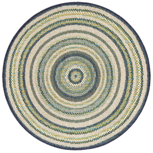 Blue 3' 3 x 3' 3 Baja Outdoor Round Rug