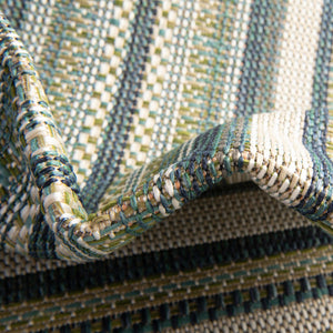 Blue 3' 3 x 3' 3 Baja Outdoor Round Rug