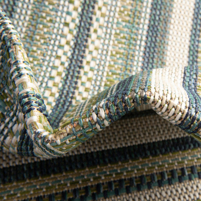 Blue 3' 3 x 3' 3 Baja Outdoor Round Rug