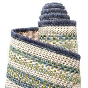 Blue 3' 3 x 3' 3 Baja Outdoor Round Rug