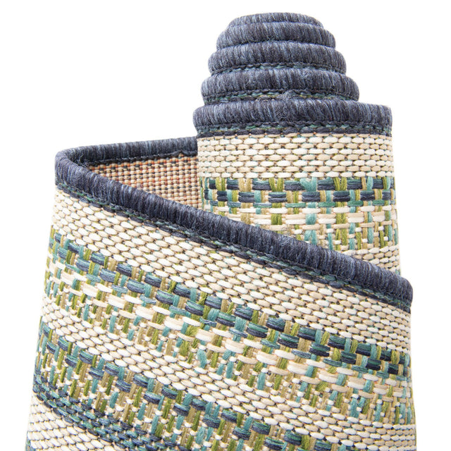 Blue 3' 3 x 3' 3 Baja Outdoor Round Rug