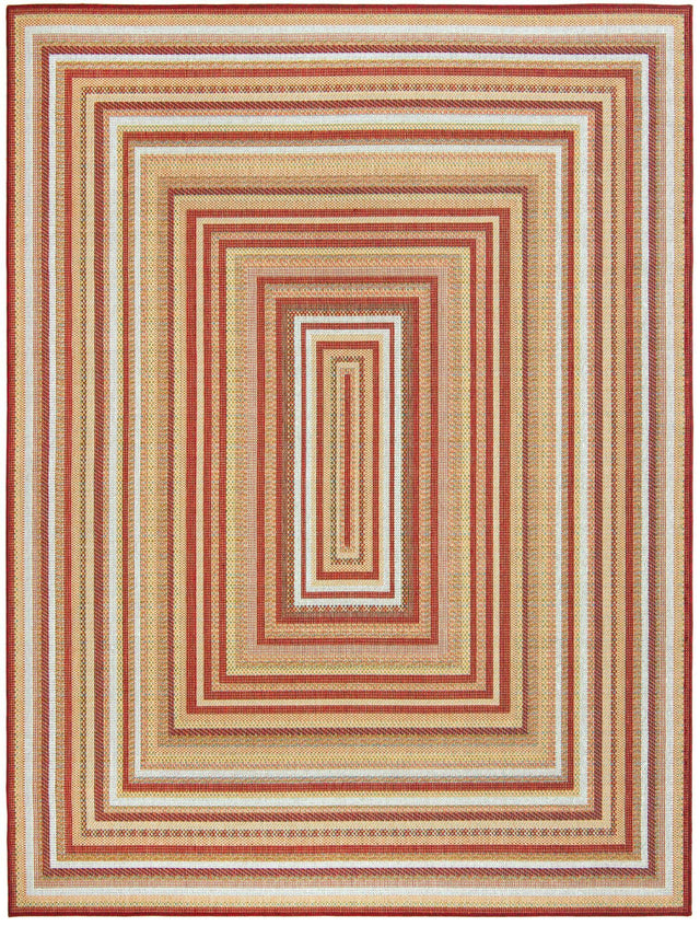 Burgundy 7' 10 x 10' Baja Outdoor Rectangle Area Rug Weather Resistant for Patio, Deck, Terrace, Balcony, Porch 100% Polypropylene Modern Outside Decor for Sale at Rug Engine