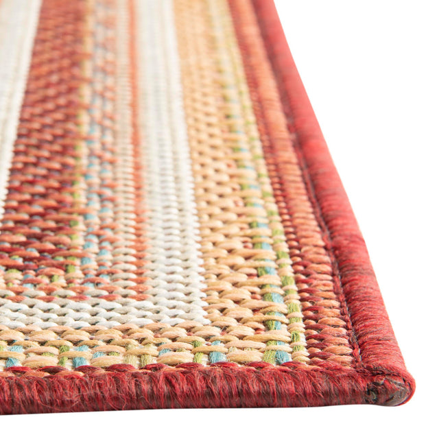 Burgundy 3' 11 x 5' 11 Baja Outdoor Rectangle Area Rug Weather Resistant for Patio, Deck, Terrace, Balcony, Porch 100% Polypropylene Modern Outside Decor for Sale at Rug Engine