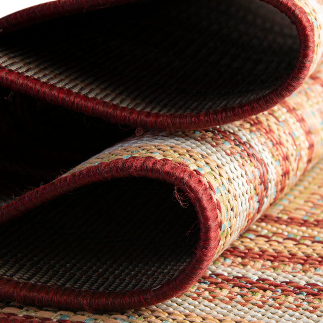 Burgundy 3' 11 x 5' 11 Baja Outdoor Rectangle Area Rug Weather Resistant for Patio, Deck, Terrace, Balcony, Porch 100% Polypropylene Modern Outside Decor for Sale at Rug Engine