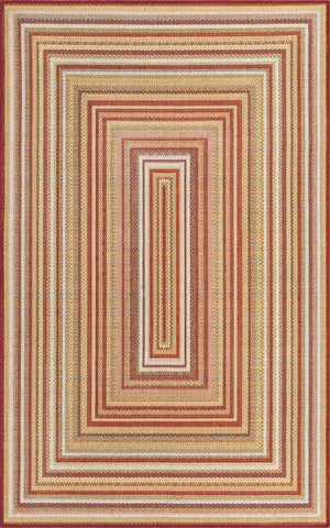 Burgundy 5' 3 x 8' Baja Outdoor Rectangle Rug