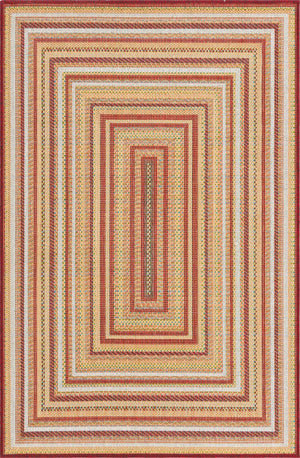 Burgundy 3' 11 x 5' 11 Baja Outdoor Rectangle Area Rug Weather Resistant for Patio, Deck, Terrace, Balcony, Porch 100% Polypropylene Modern Outside Decor for Sale at Rug Engine