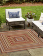 Burgundy 7' 10 x 7' 10 Baja Outdoor Square Area Rug Weather Resistant for Patio, Deck, Terrace, Balcony, Porch 100% Polypropylene Modern Outside Decor for Sale at Rug Engine