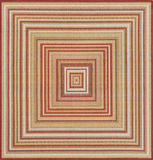 Burgundy 5' 3 x 5' 3 Baja Outdoor Square Area Rug Weather Resistant for Patio, Deck, Terrace, Balcony, Porch 100% Polypropylene Modern Outside Decor for Sale at Rug Engine