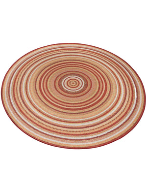 Burgundy 7' 10 x 7' 10 Baja Outdoor Round Area Rug Weather Resistant for Patio, Deck, Terrace, Balcony, Porch 100% Polypropylene Modern Outside Decor for Sale at Rug Engine