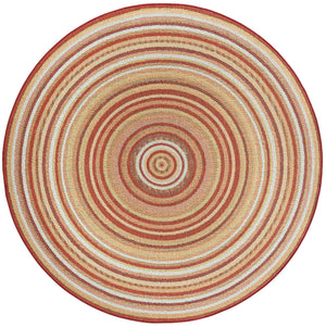 Burgundy 7' 10 x 7' 10 Baja Outdoor Round Area Rug Weather Resistant for Patio, Deck, Terrace, Balcony, Porch 100% Polypropylene Modern Outside Decor for Sale at Rug Engine