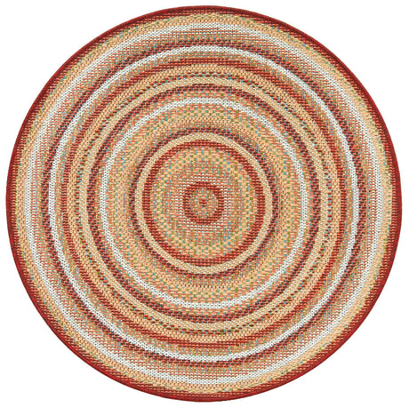 Burgundy 3' 3 x 3' 3 Baja Outdoor Round Rug