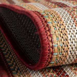 Burgundy 3' 3 x 3' 3 Baja Outdoor Round Rug